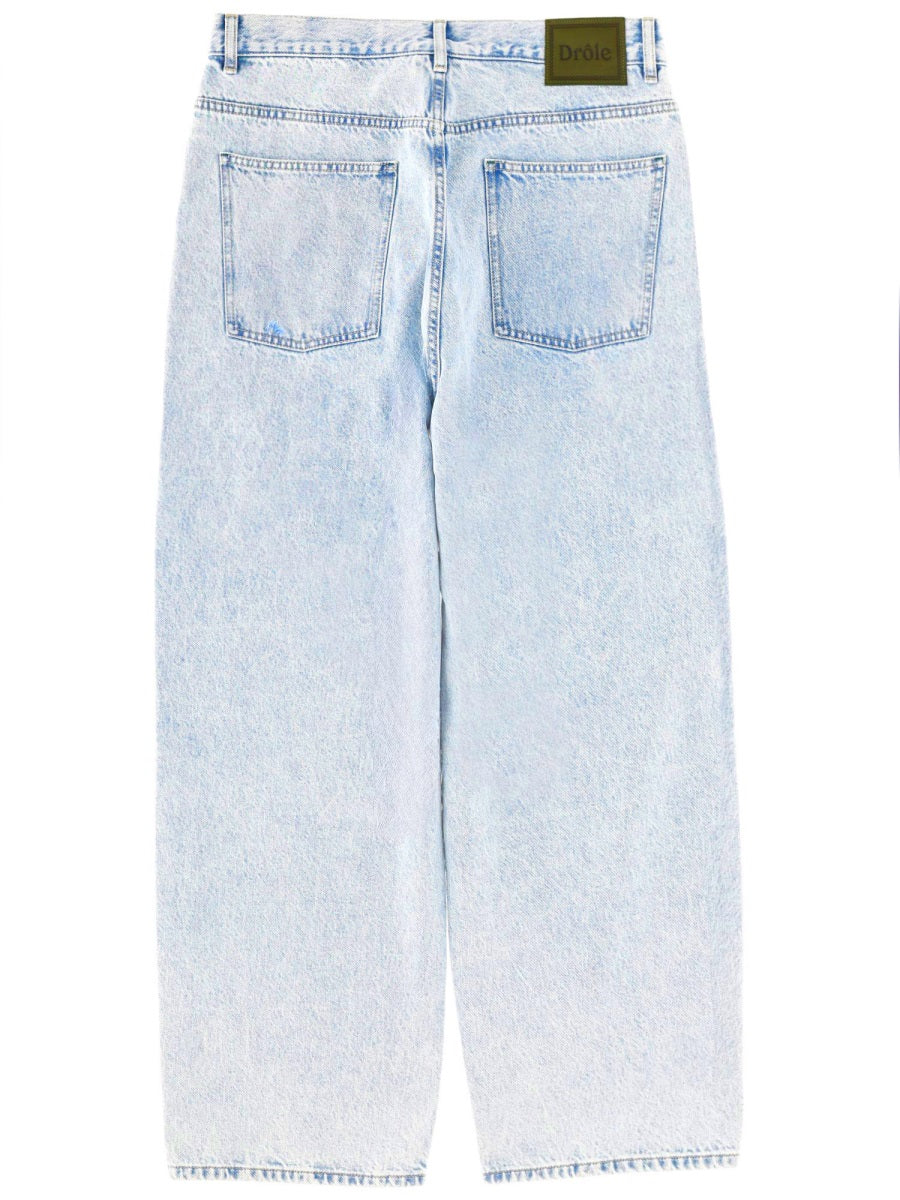 DrôLe De Monsieur Baggy Fit Cotton Jeans — Blue, view 6