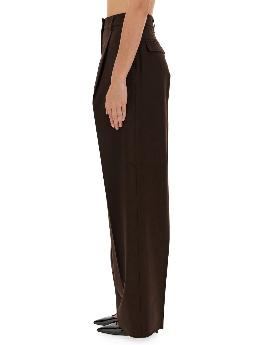 Thelatest Wool Blend Trousers — Brown by Thelatest