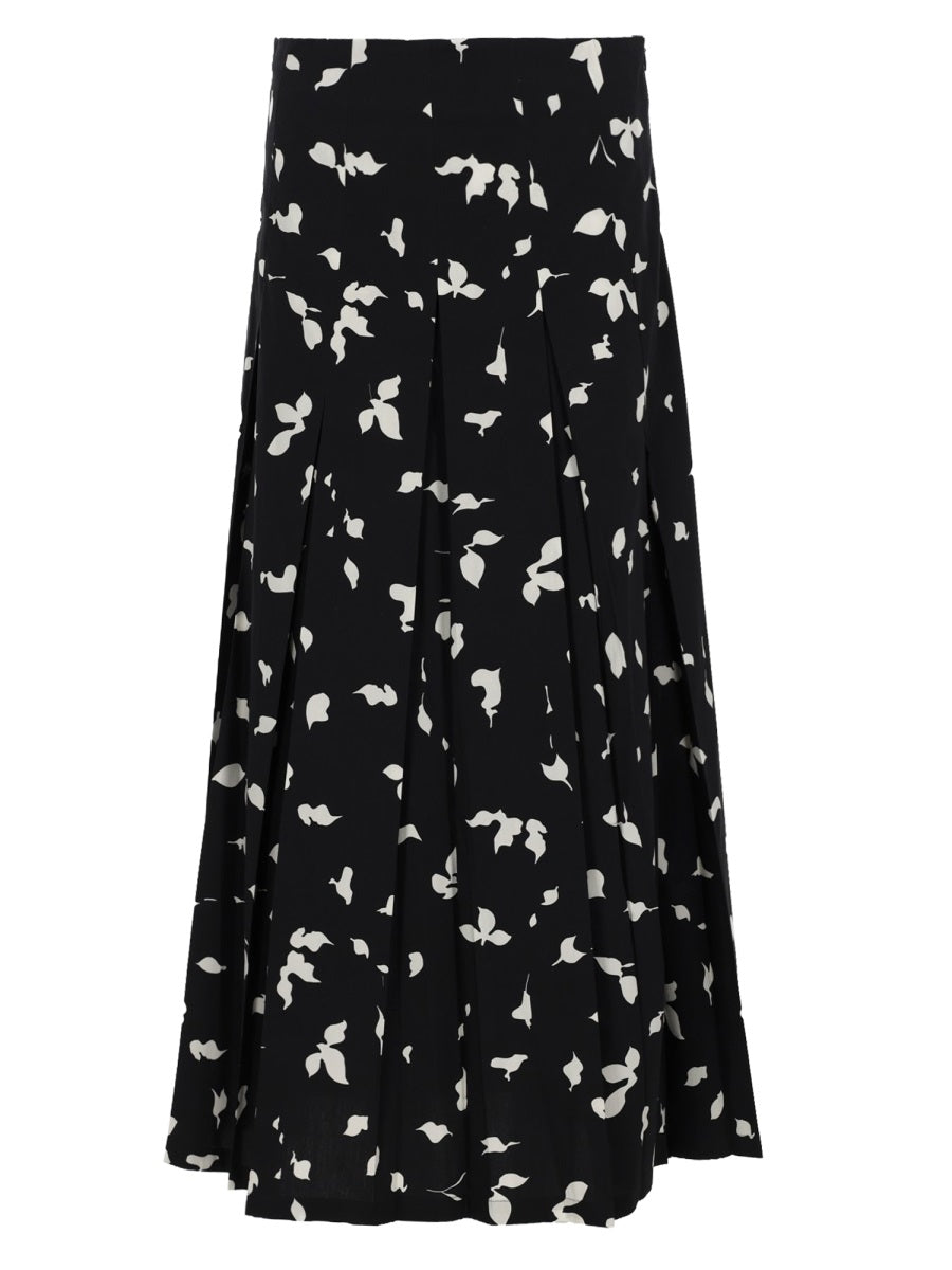 Alysi Printed Cotton Skirt — Black by Alysi