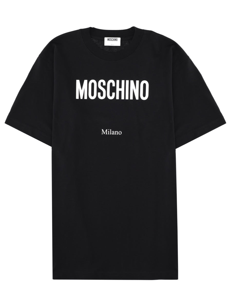 Moschino Logo-Printed Cotton T-Shirt — Black by Moschino