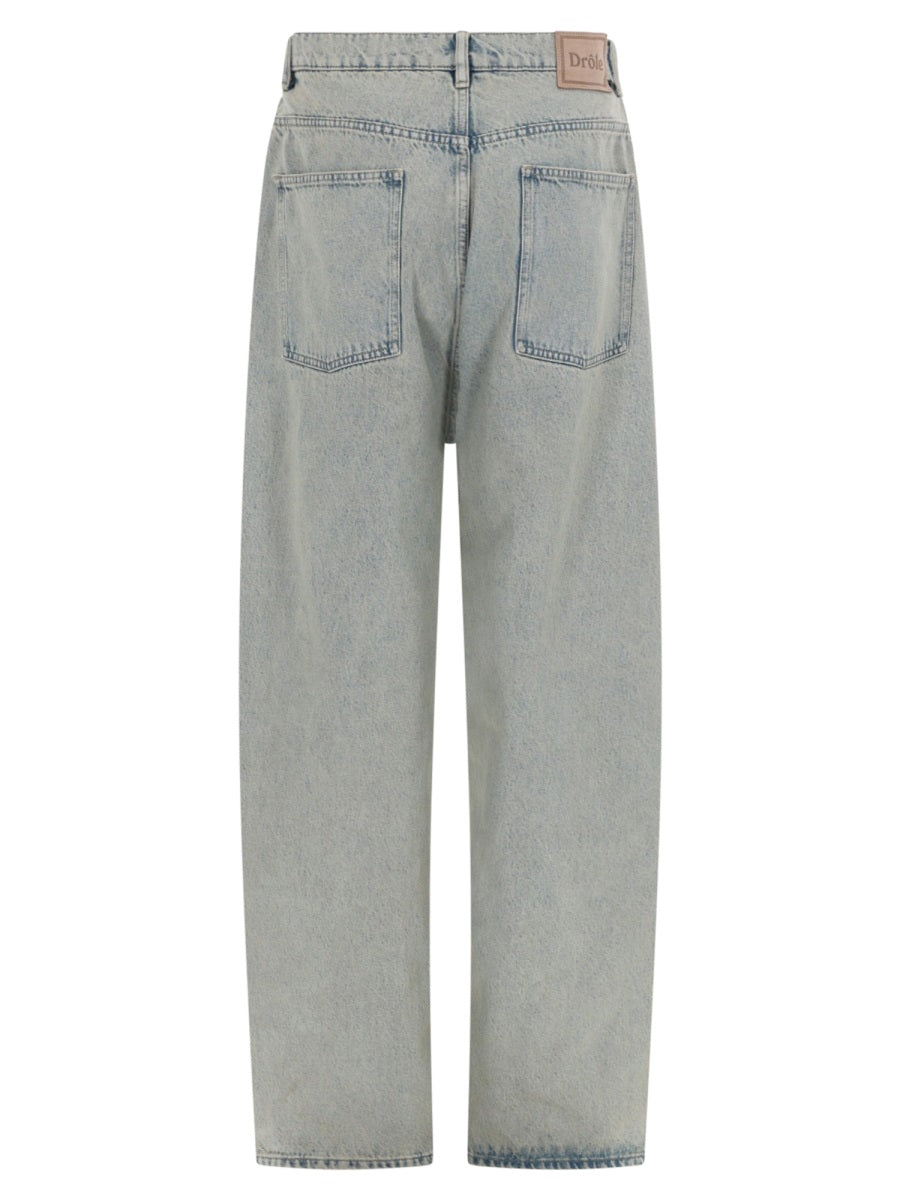 DrôLe De Monsieur Baggy Fit Cotton Jeans — Gray, view 2