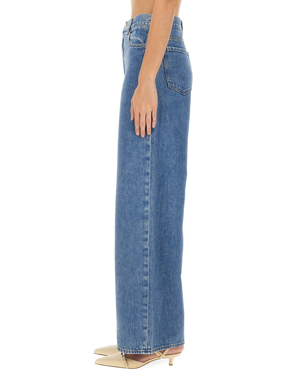 Theory High-Waist Wide-Leg Jeans — Blue, view 4
