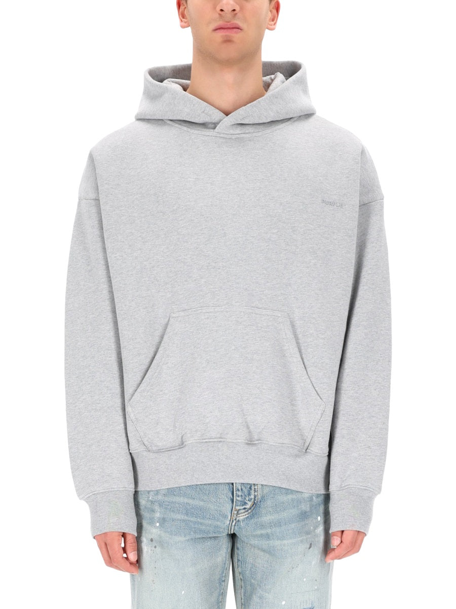 Purple Brand Cotton Oversize Fit Sweatshirt — Gray, view 2