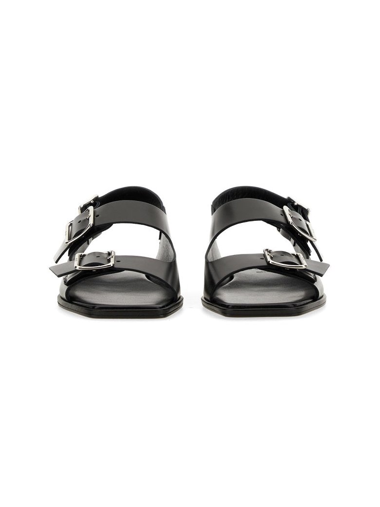 Aeyde Calf Leather Sandal — Black, view 5
