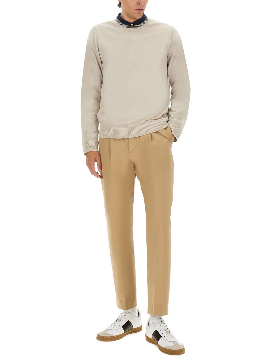 Ps Paul Smith Embroidered Logo Merino Wool Sweater — White, view 4