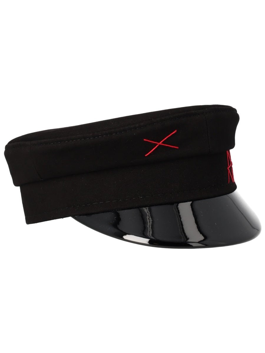 Ruslan Baginskiy KPC033PS26_CBLACK Cotton Baker Boy Flat Cap — Black by Ruslan Baginskiy