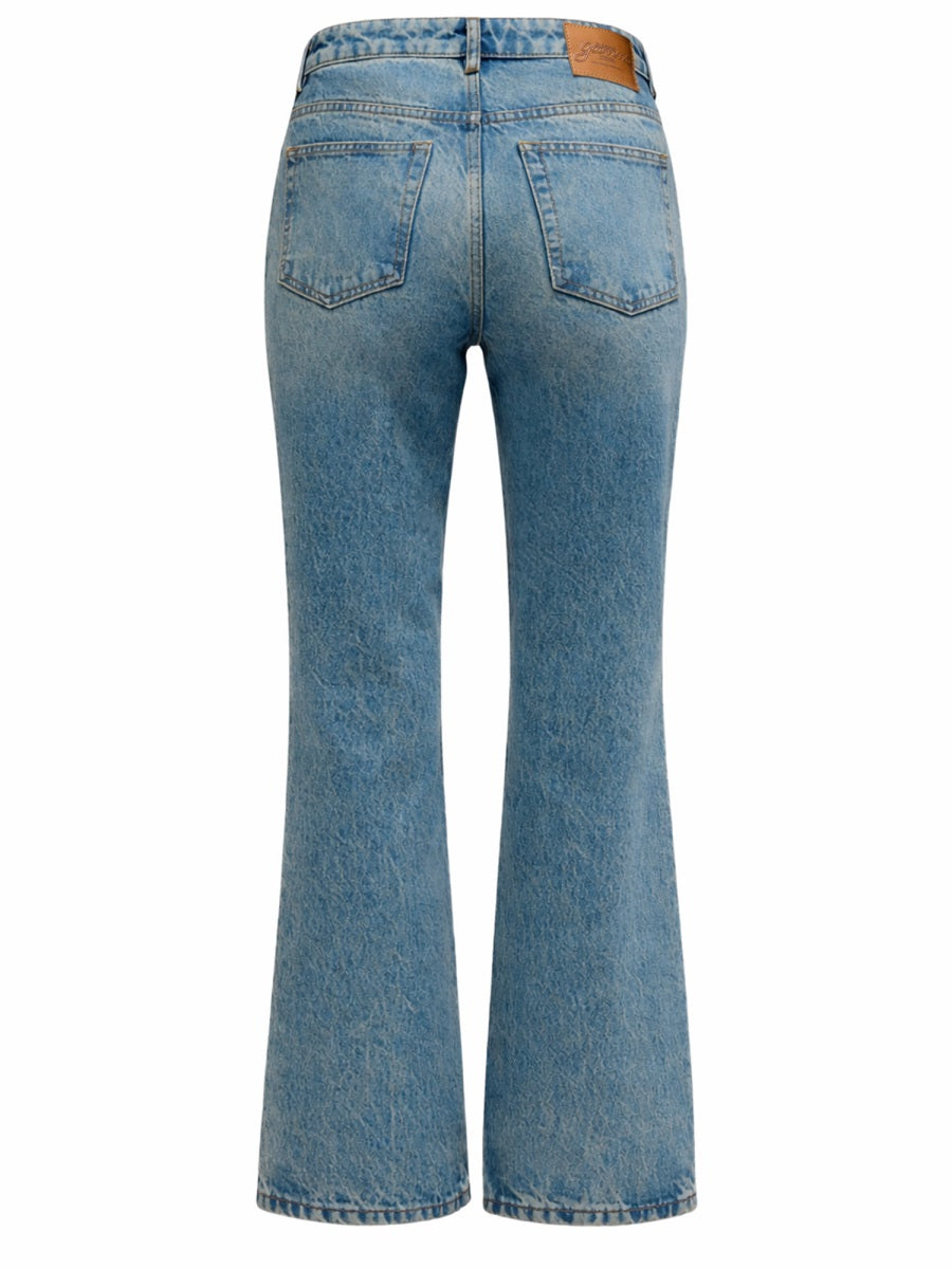Ganni Flare Fit Cotton Jeans — Blue by Ganni