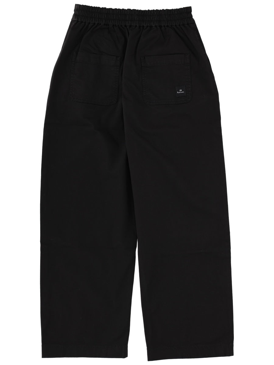 Ps Paul Smith Organic Cotton Tailored Trousers — Black, view 2