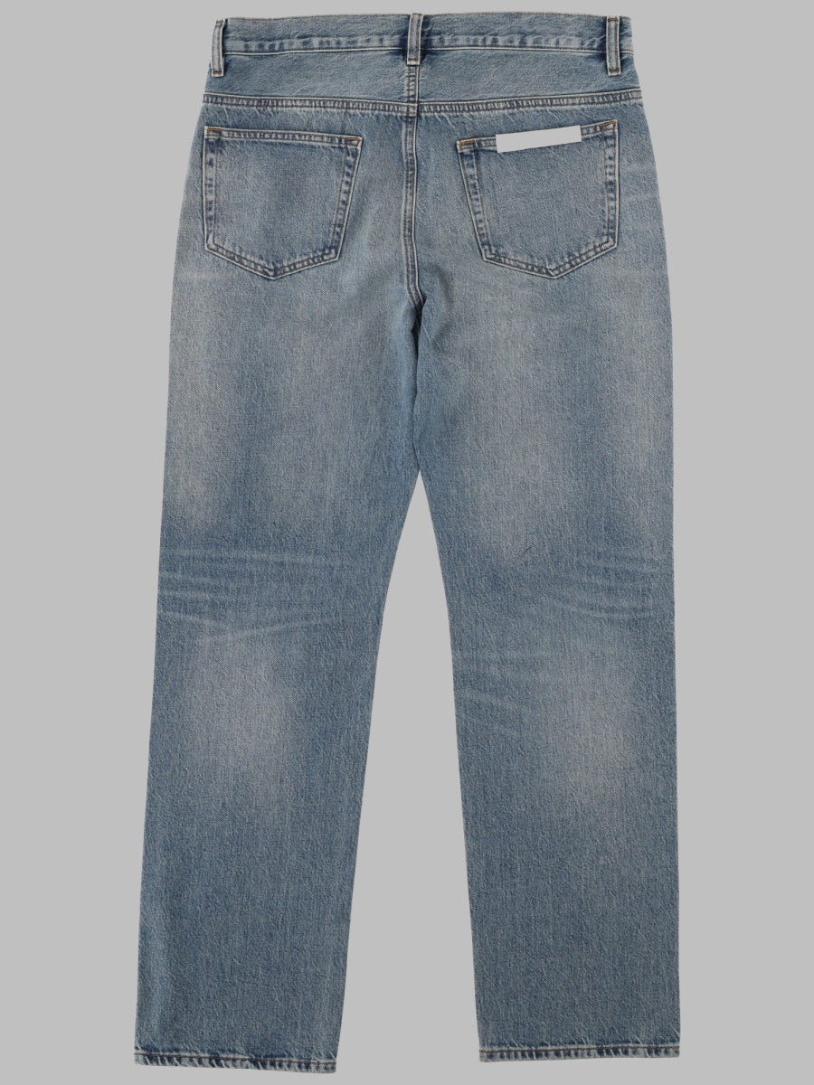 Frame Straight-Leg Cotton Denim Jeans — Blue, view 2