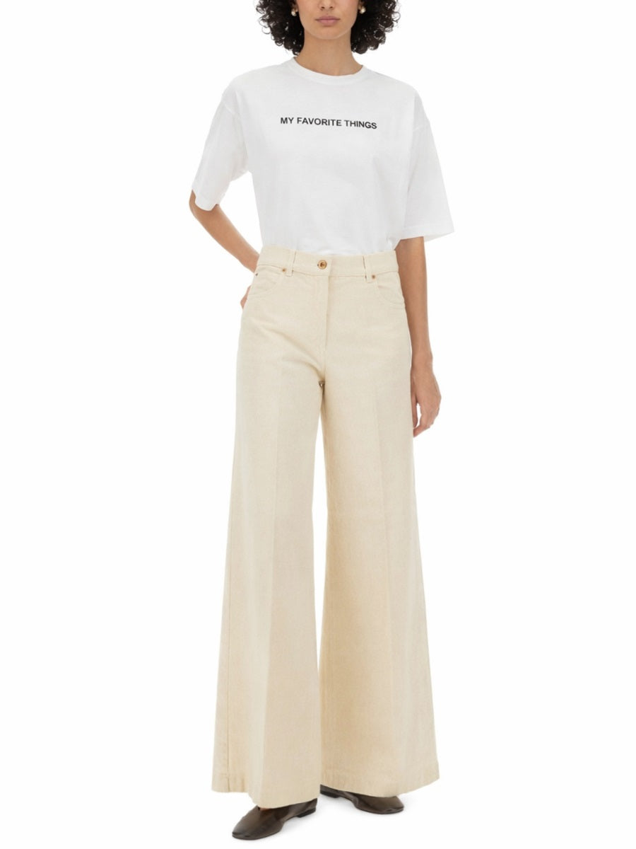 Aspesi Wide-leg Cotton Trousers — Beige by Aspesi
