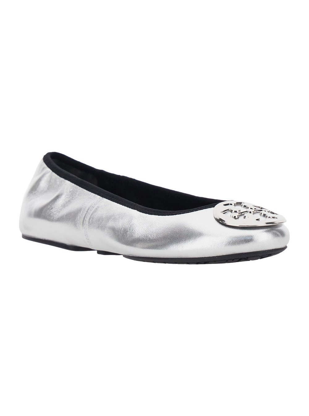 Tory Burch Metallic Leather Ballet Flat — Silver, view 2