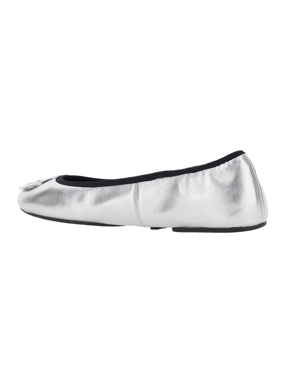 Tory Burch Metallic Leather Ballet Flat — Silver, view 3