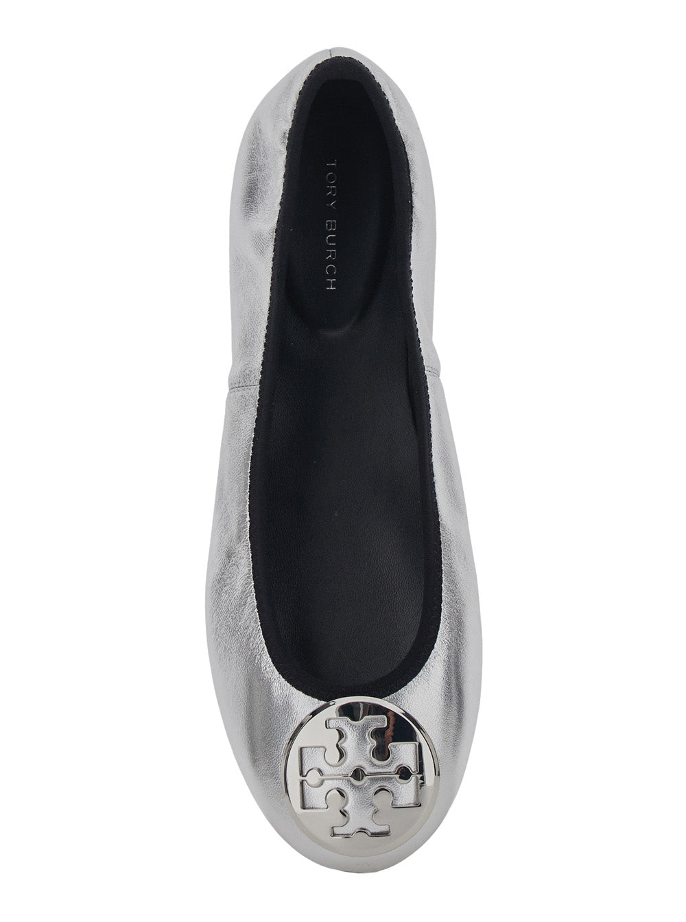 Tory Burch Metallic Leather Ballet Flat — Silver, view 4