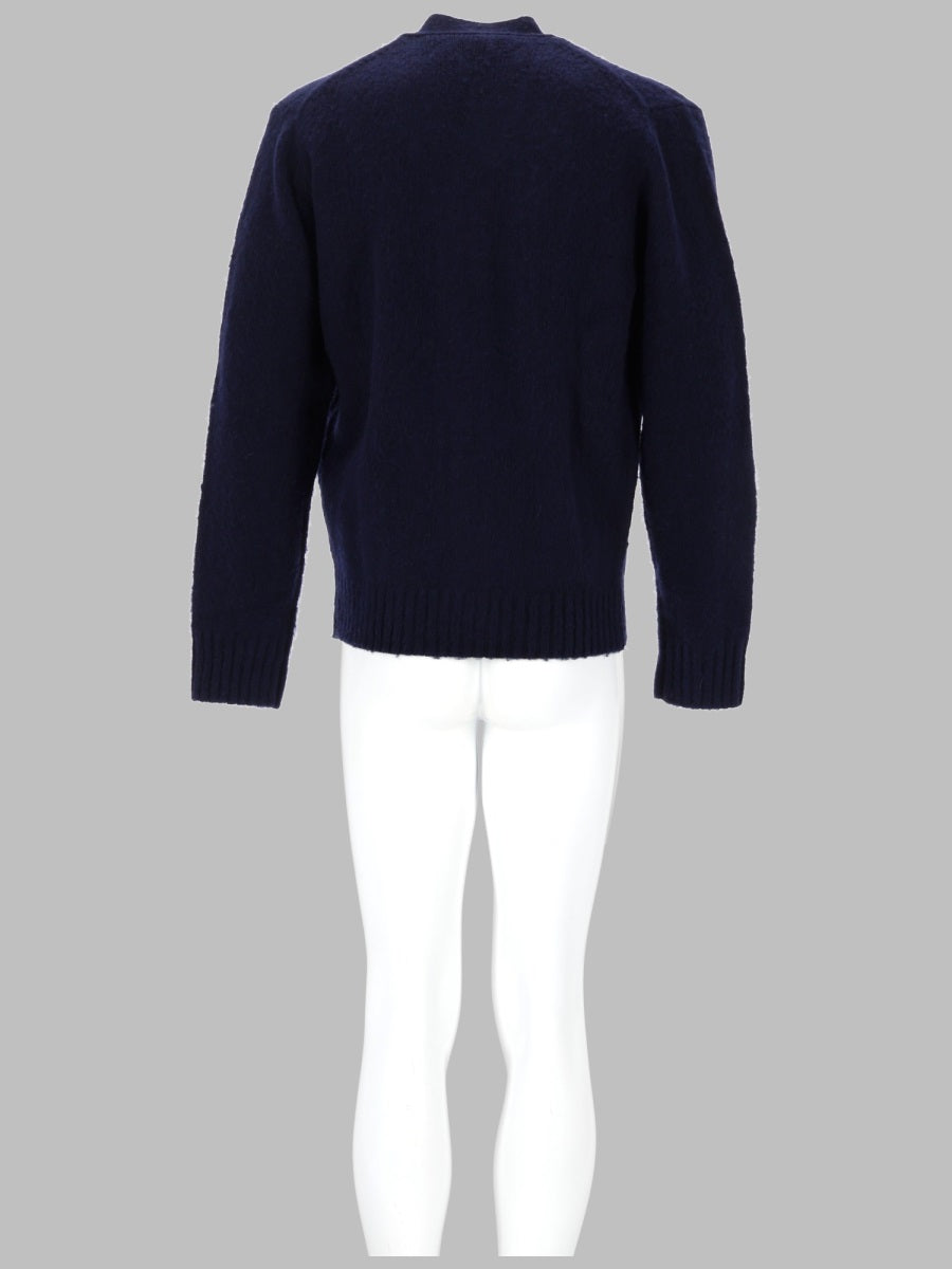 Aspesi Knitted Cardigan — Blue, view 2