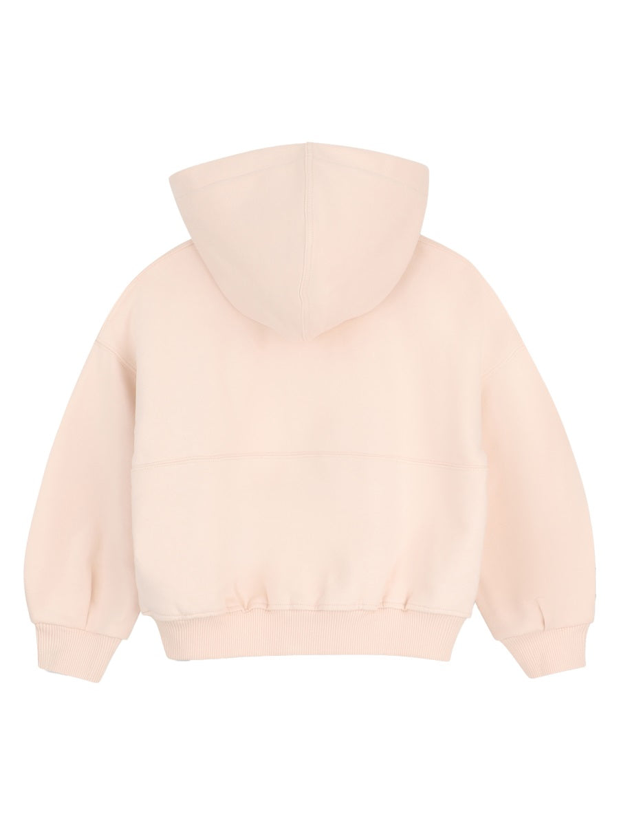 Chloé Oversized Hooded Cotton Sweatshirt — Pink, view 2