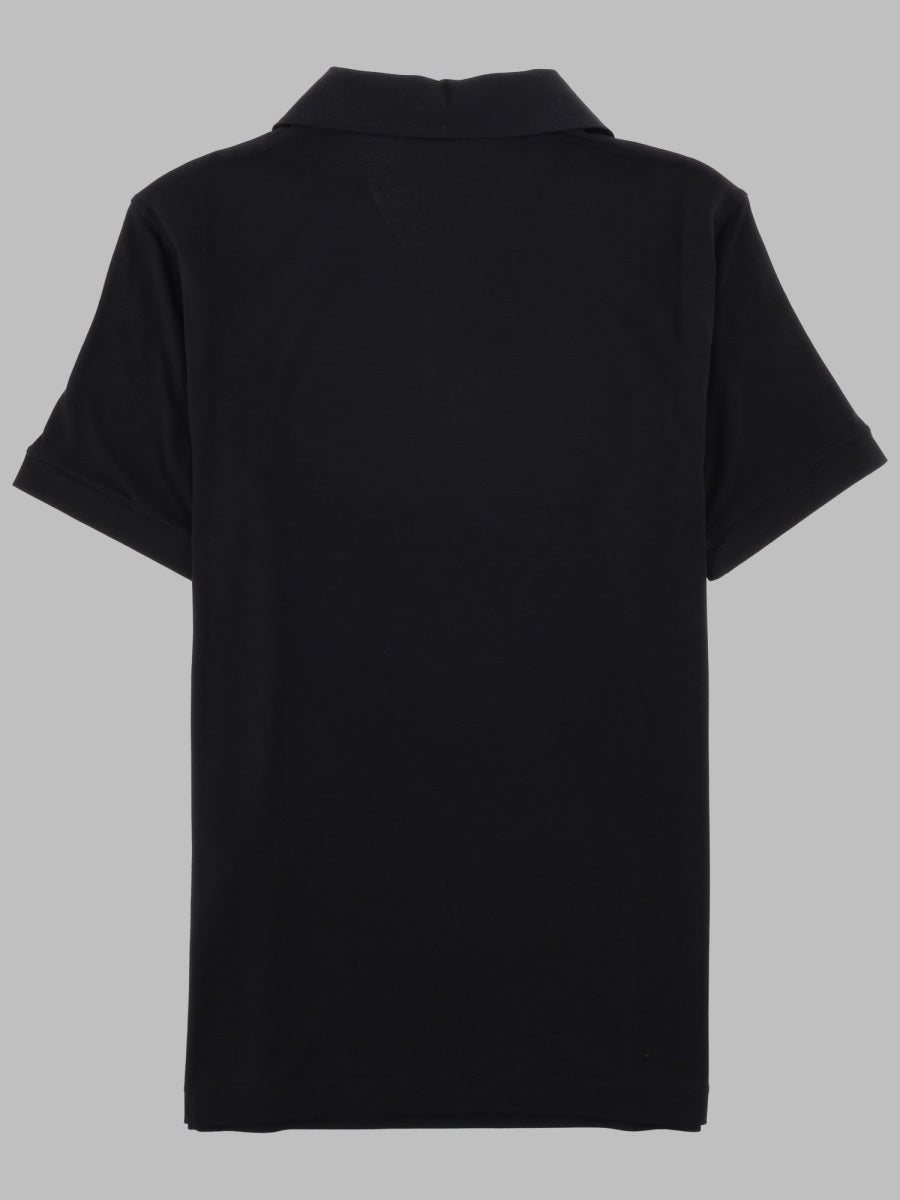Giorgio Armani Stretch Viscose Jersey Polo Shirt — Black, view 2