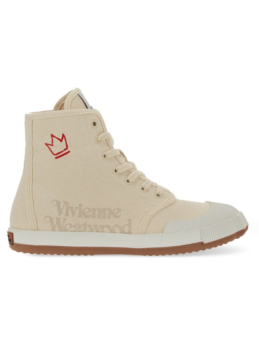 Vivienne Westwood Recycled Cotton High-Top Sneaker — White by Vivienne Westwood