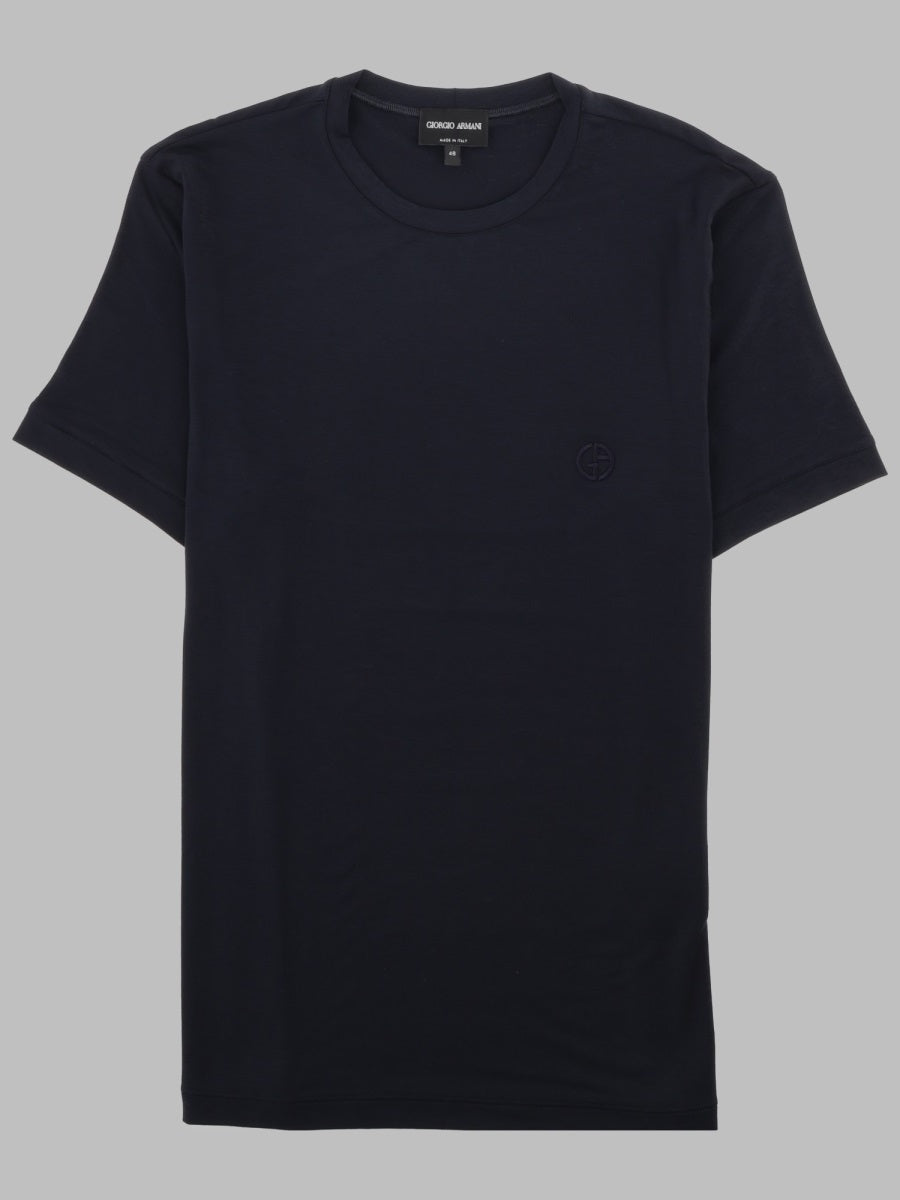 Giorgio Armani Viscose Crew-Neck T-Shirt — Blue by Giorgio Armani