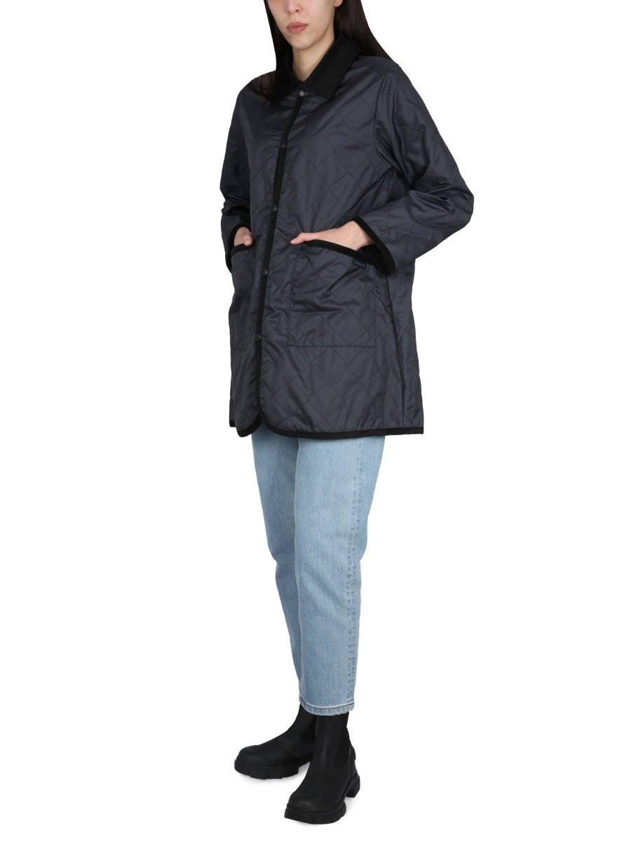 Lavenham Nylon with Velvet Contrast Collar Jacket — Black, view 2