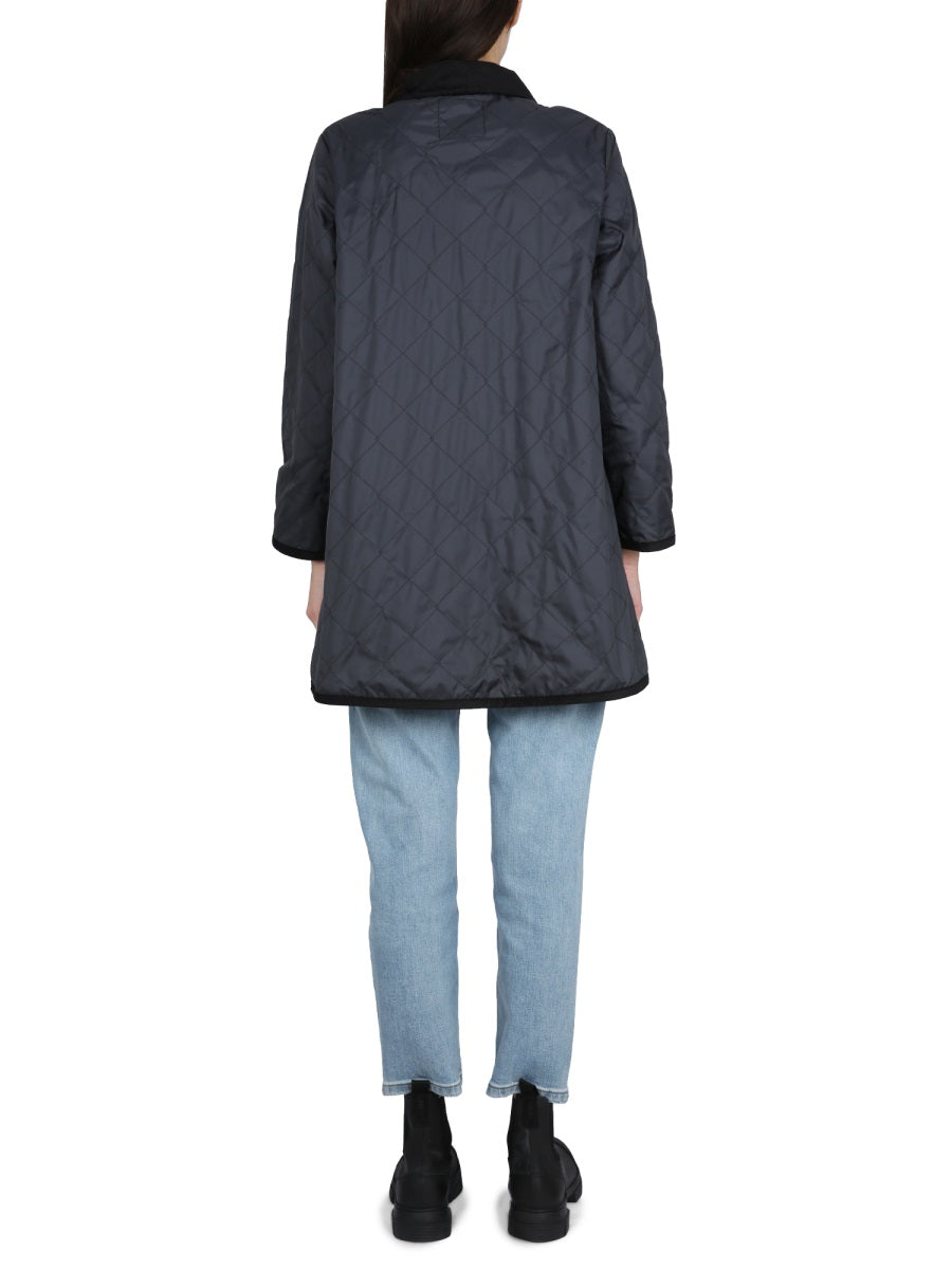 Lavenham Nylon with Velvet Contrast Collar Jacket — Black, view 3