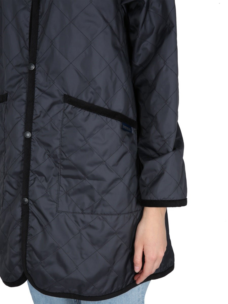 Lavenham Nylon with Velvet Contrast Collar Jacket — Black, view 4