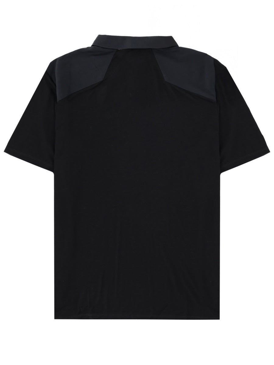 Veilance Wool Nylon Zip Polo — Black, view 2