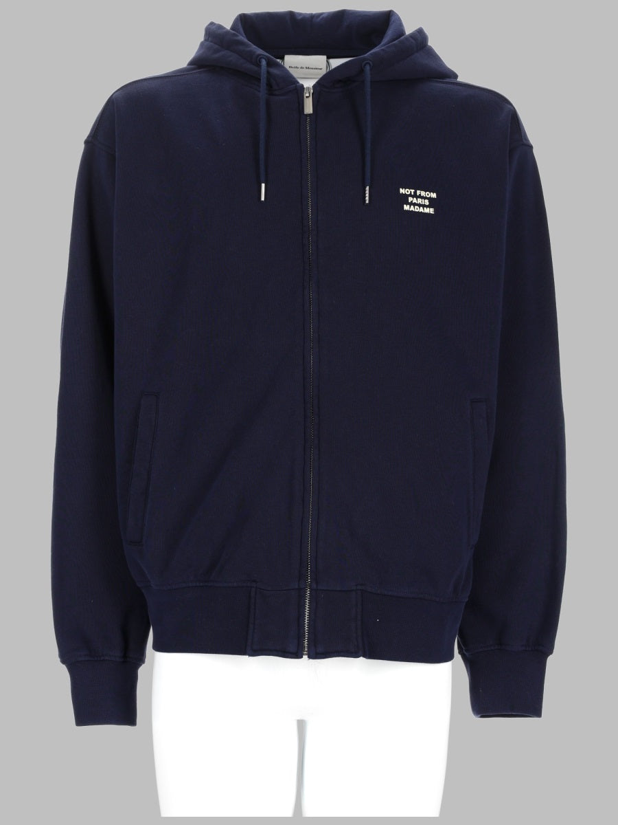 DrôLe De Monsieur Hooded Zip Sweatshirt — Blue by Drole De Monsieur