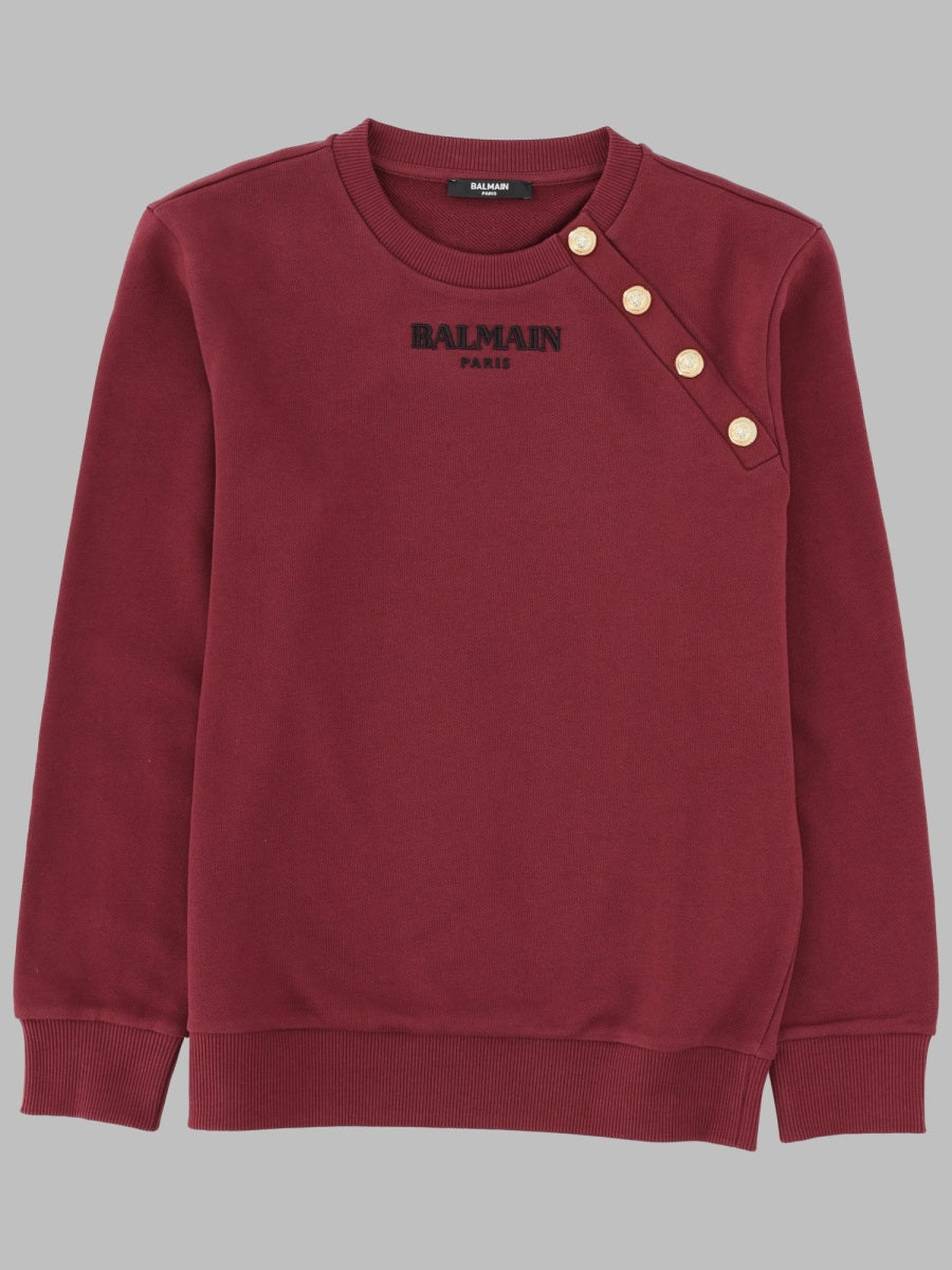 Balmain Cotton Sweatshirt — Brown by Balmain