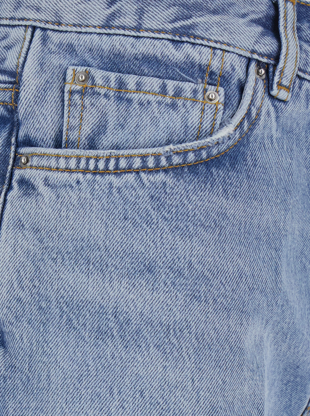 Toteme Organic Cotton Denim Shorts — Blue, view 3