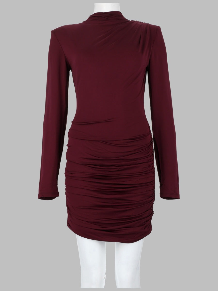 Rotate Birger Christensen Draped Viscose Dress — Red by Rotate Birger Christensen