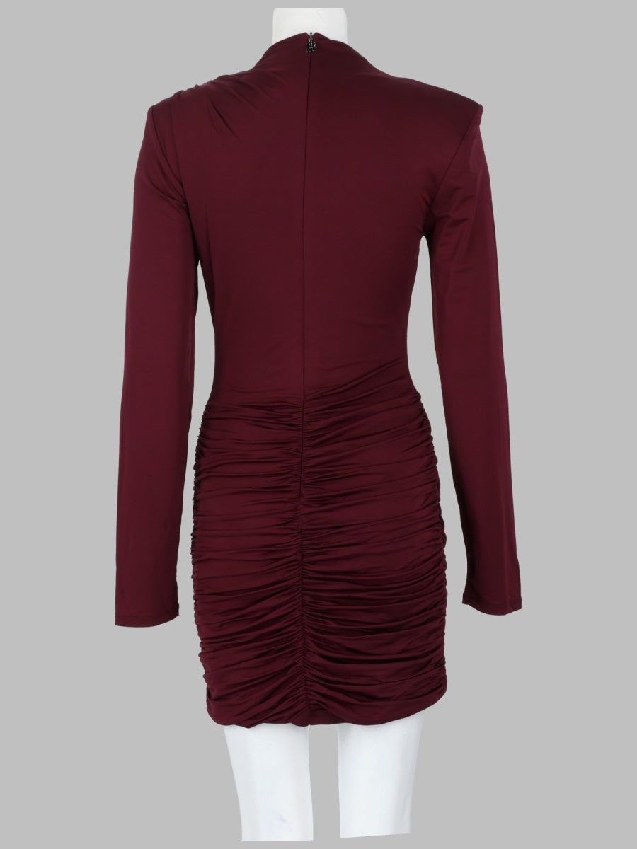 Rotate Birger Christensen Draped Viscose Dress — Red, view 2