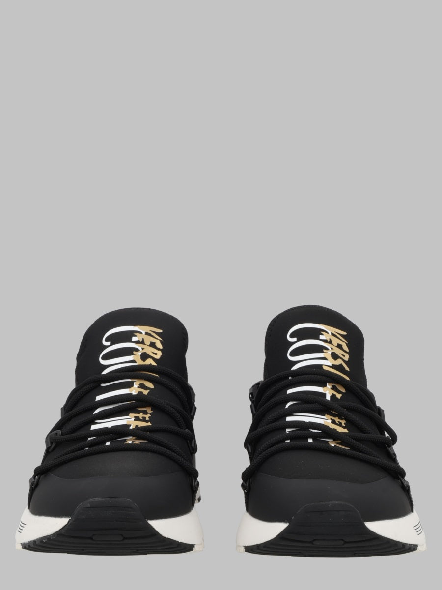 Versace Jeans Couture Logo-Detail Polyester Sneakers — Black by Versace Jeans Couture