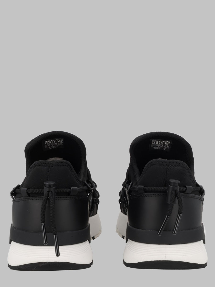 Versace Jeans Couture Logo-Detail Polyester Sneakers — Black, view 2