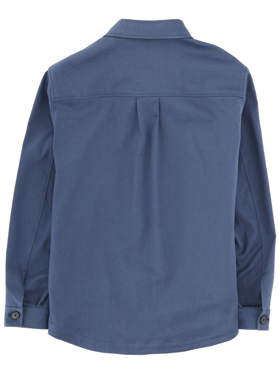 Hugo Boss Cotton-Blend Comfort Fit Overshirt — Blue, view 2