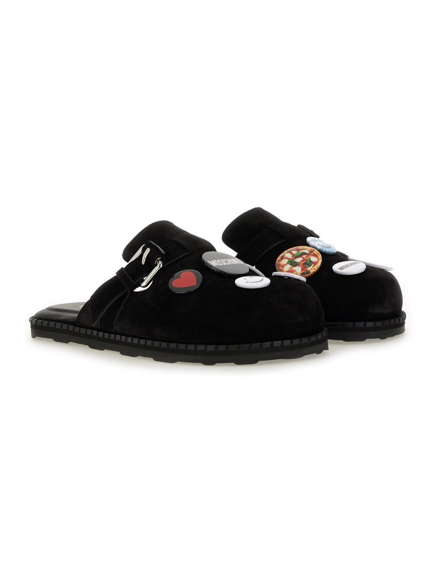 Moschino Leather Sandal — Black by Moschino
