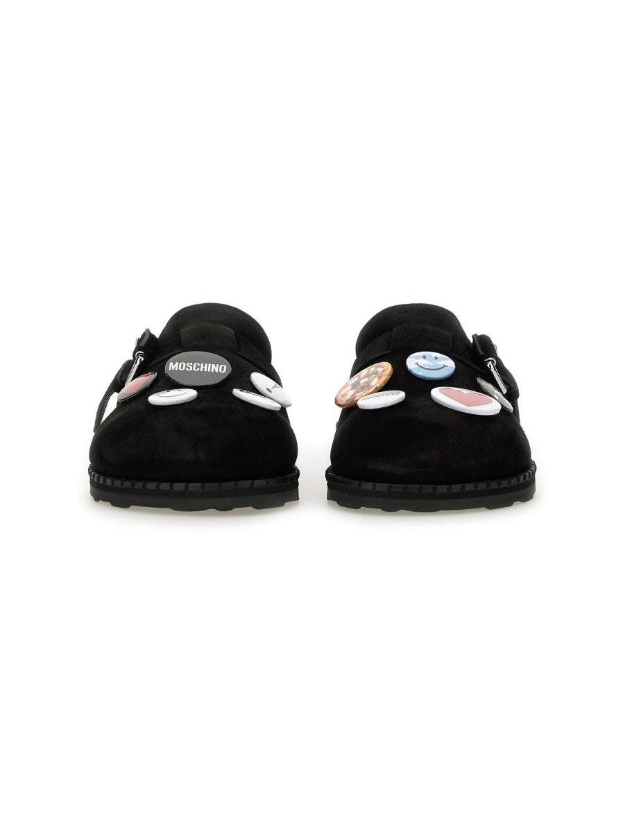 Moschino Leather Sandal — Black, view 3