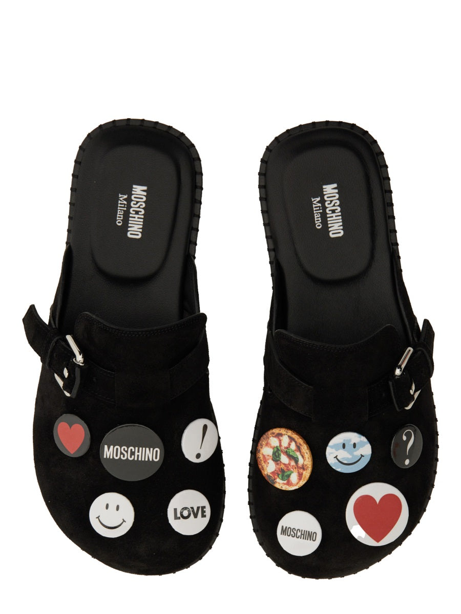 Moschino Leather Sandal — Black, view 5