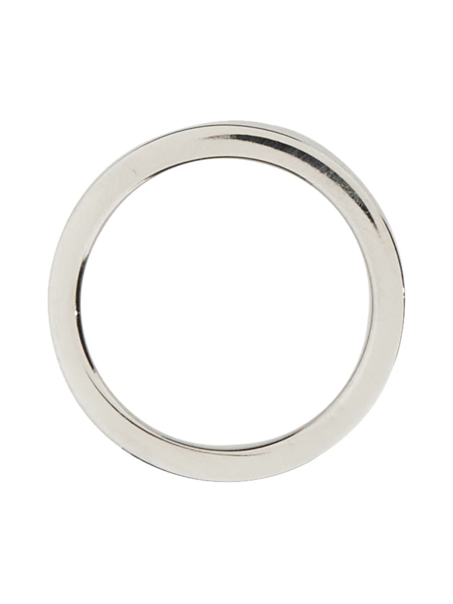 MM6 Maison Margiela Logo-Detailed Brass Ring — Silver, view 2
