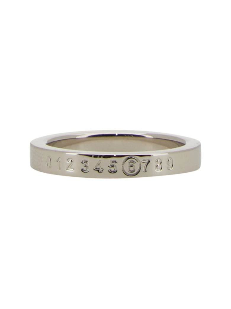 MM6 Maison Margiela Logo-Embellished Ring — Silver by MM6 Maison Margiela