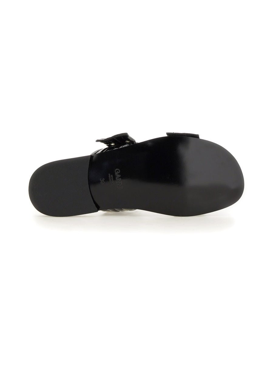 Ganni Bio-Based Polyurethane Buckle Sandal — Black by Ganni