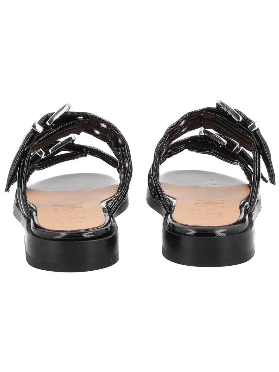 Ganni Bio-Based Polyurethane Buckle Sandal — Black, view 8