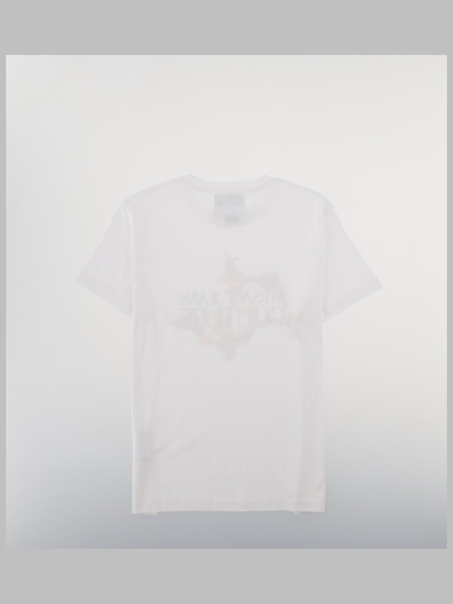 Versace Jeans Couture Baroque Logo Cotton T-Shirt — White, view 2