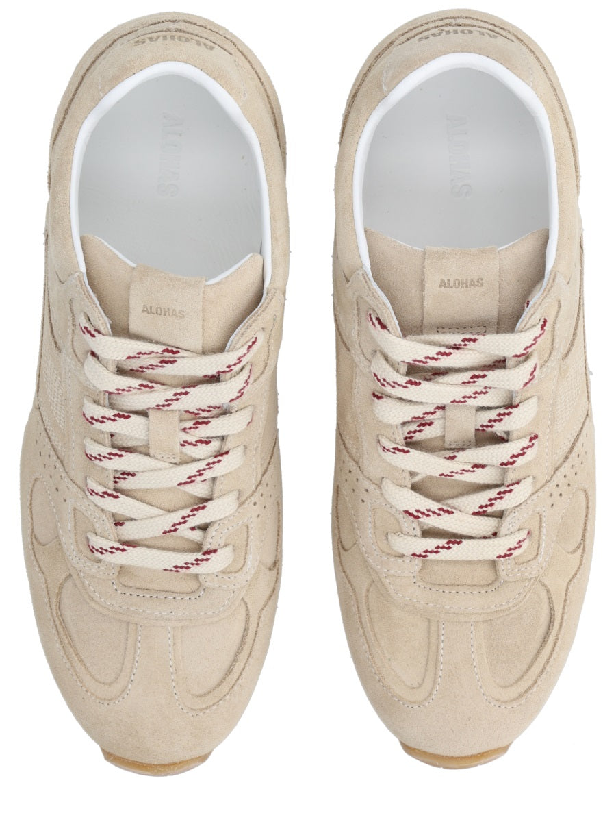 Alohas Suede Cow Leather Sneakers — Beige, view 3