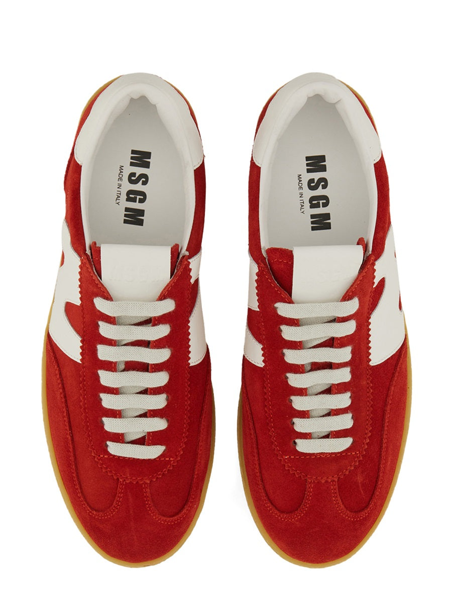 MSGM Suede Retro Sneaker — Red by Msgm