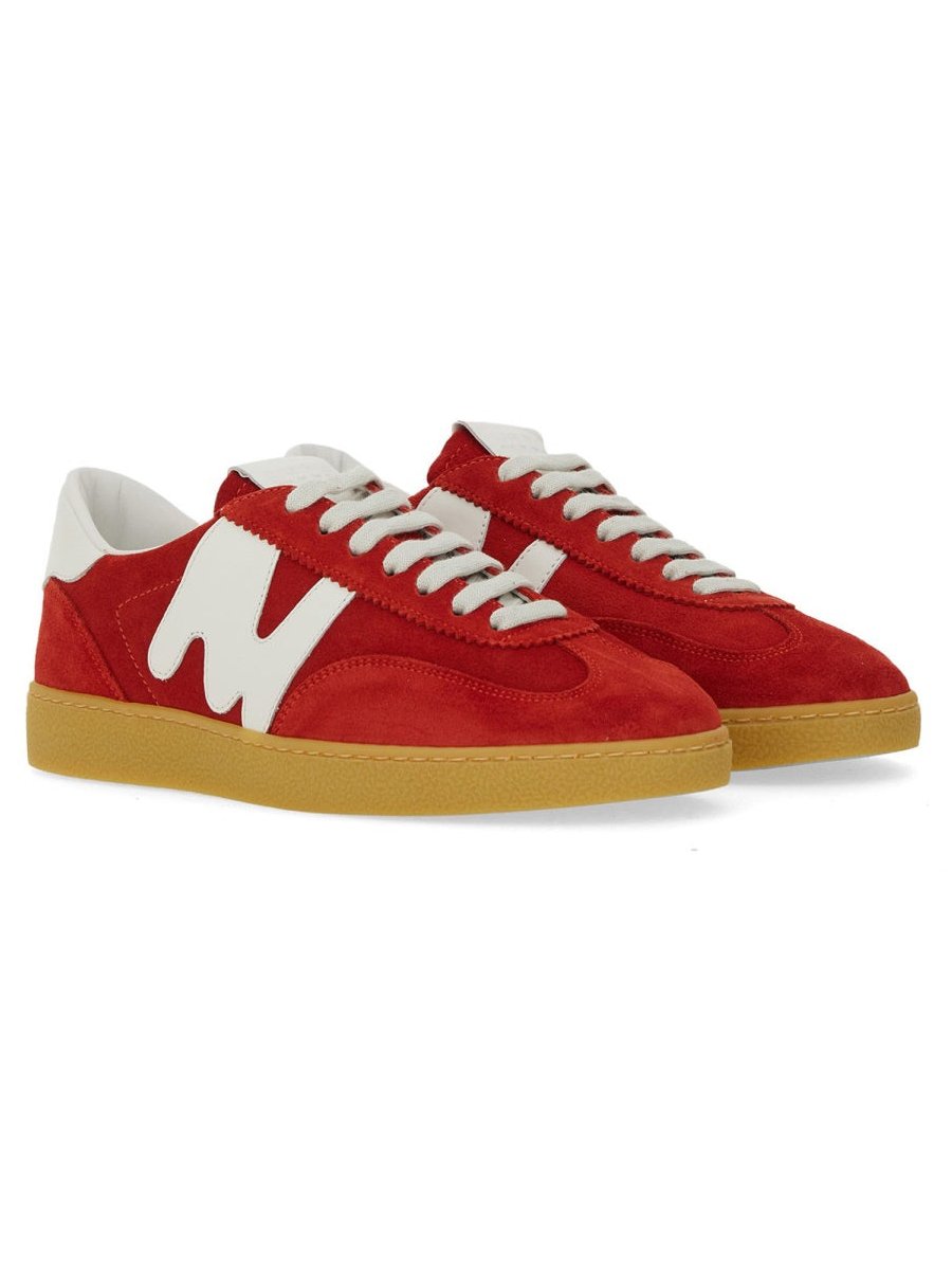 MSGM Suede Retro Sneaker — Red, view 2