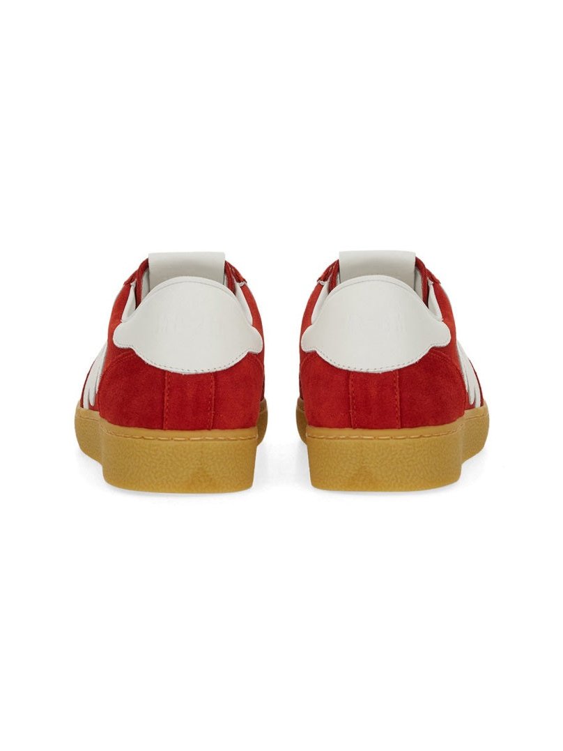 MSGM Suede Retro Sneaker — Red, view 3
