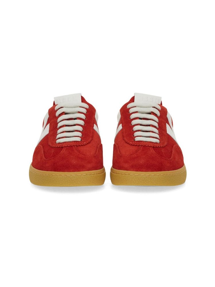 MSGM Suede Retro Sneaker — Red, view 4