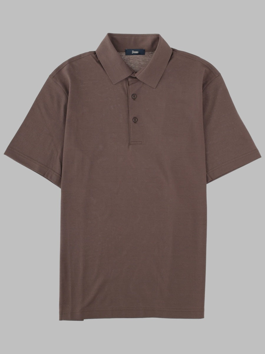 Herno Cotton Polo Shirt — Brown by Herno