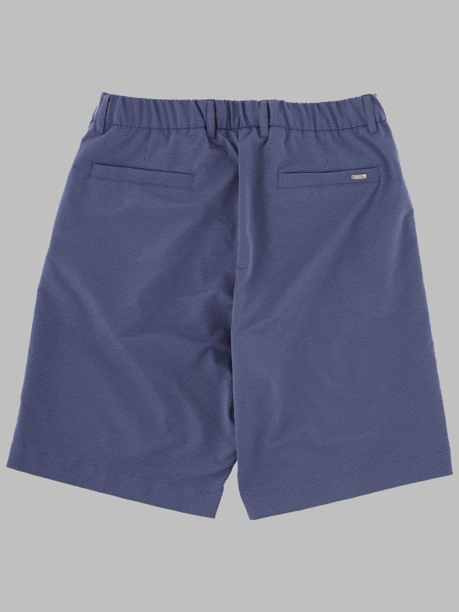 Herno Ribbed Polyester Shorts — Blue, view 2