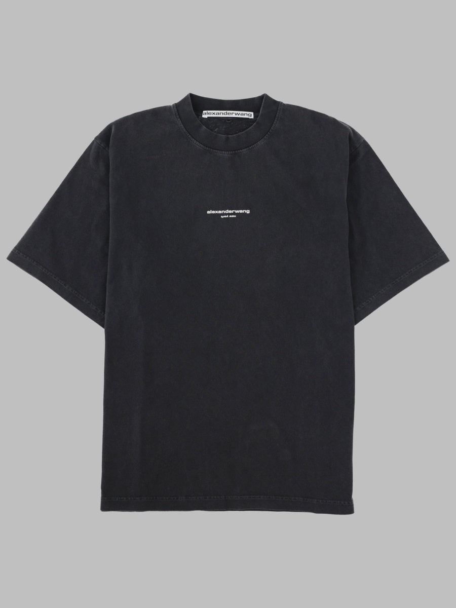 Alexander Wang Logo Cotton T-Shirt — Black by Alexander Wang
